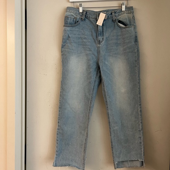 Oak + Fort Denim Jeans Mismatched Hem NWT - Picture 2 of 3
